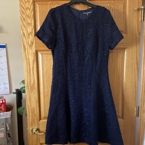 julia jordan Navy Sparkle A-Line Midi Dress